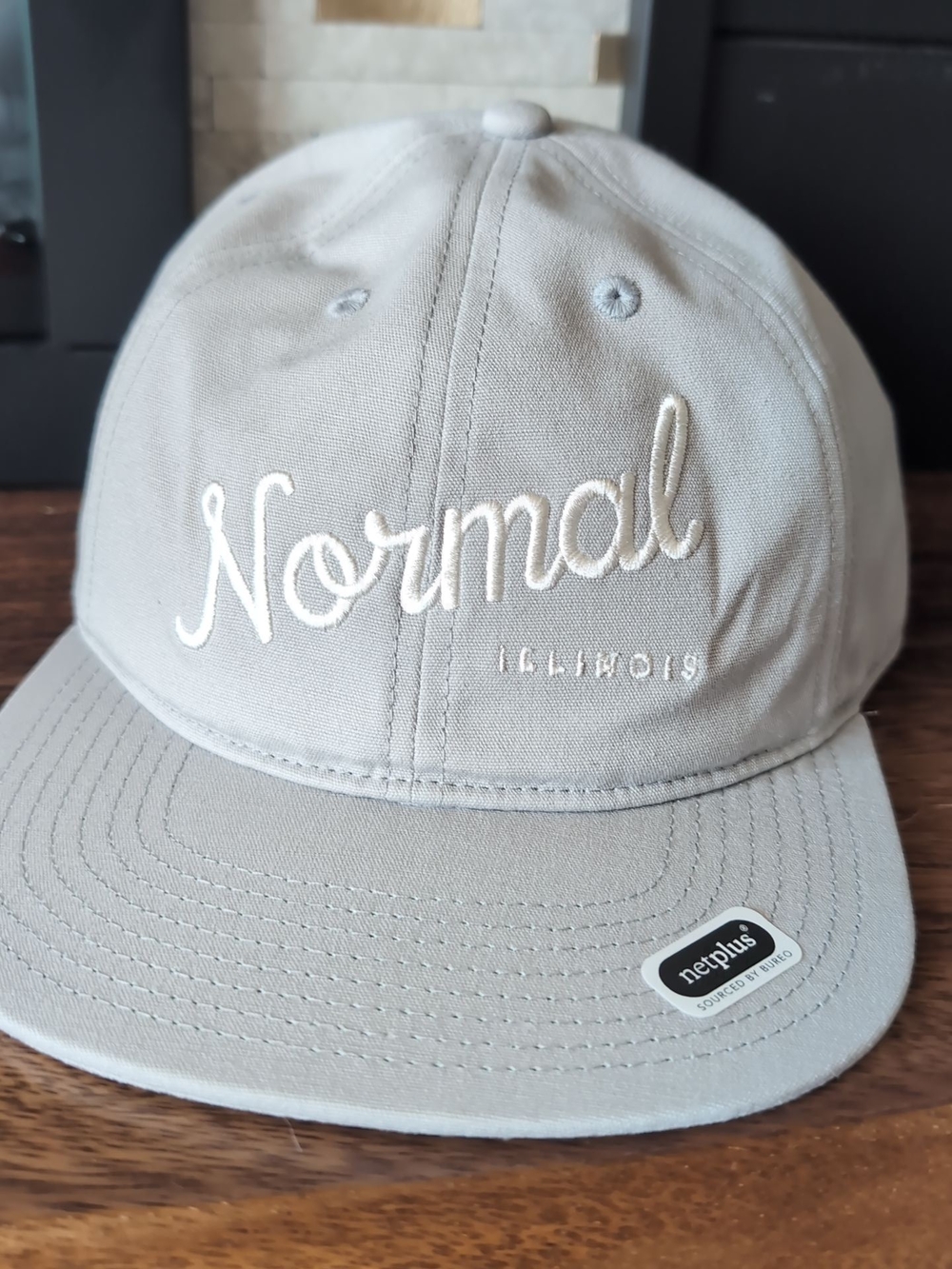 Normal Illinois Embroidered Hometown Rivian Baseball Cap - Light Gray